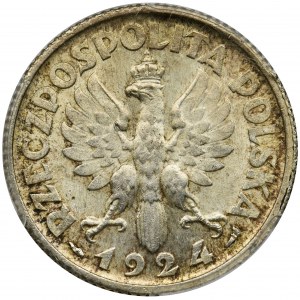 Kobieta i kłosy, 1 złoty Paryż 1924 - PCGS MS62
