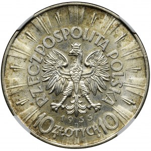 Piłsudski, 10 złotych 1935 - NGC MS61