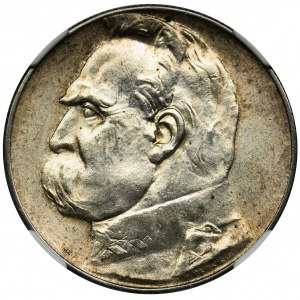 Piłsudski, 5 złotych 1935 - NGC MS62