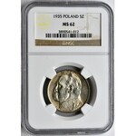 Piłsudski, 5 złotych 1935 - NGC MS62