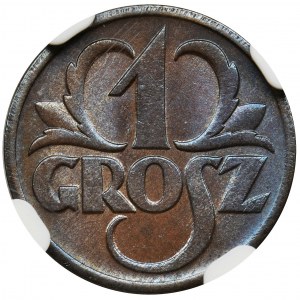 1 grosz 1938 - NGC MS64 BN