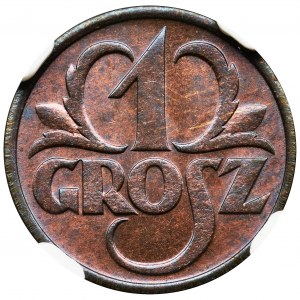 1 grosz 1930 - NGC MS65+ RB