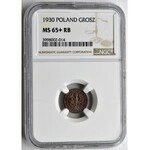 1 grosz 1930 - NGC MS65+ RB