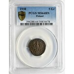 5 groszy 1938 - PCGS MS64 BN