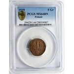 5 groszy 1939 - PCGS MS64 BN