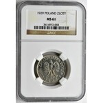 1 złoty 1929 - NGC MS61 - bardzo ładna