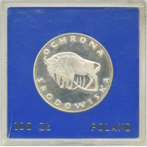 100 złotych 1977 - Ochrona Środowiska Żubr