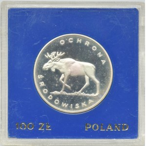 100 złotych 1978 - Ochrona Środowiska Łoś