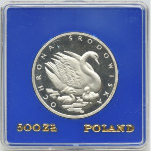 500 złotych 1984 - Ochrona Środowiska Łabędź