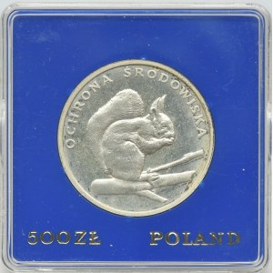 500 złotych 1985 - Ochrona Środowiska Wiewiórka