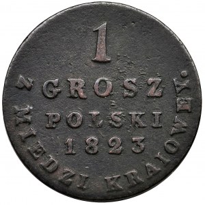 Królestwo Polskie, 1 grosz polski z MIEDZI KRAIOWEY 1823 IB