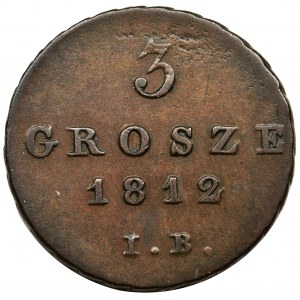 Duchy of Warsaw, 3 groschen Warsaw 1812 IB