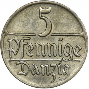 Free City of Danzig, 5 pfennig 1923