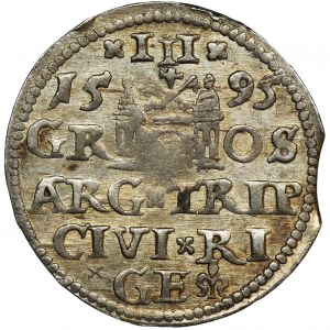 Sigismund III Vasa, 3 Groschen Riga 1595 - LI