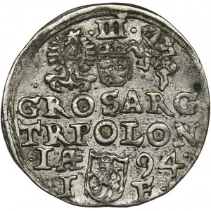 Sigismund III Vasa, 3 Groschen Olkusz 1594