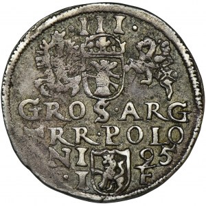 Zygmunt III Waza, Trojak Olkusz 1595 - ruszt pod popiersiem - BARDZO RZADKI