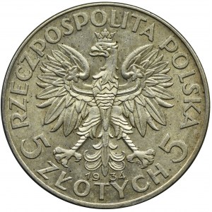 Głowa Kobiety, 5 złotych Warszawa 1934