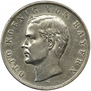 Germany, Bavaria, Otto, 3 mark Munich 1910 D