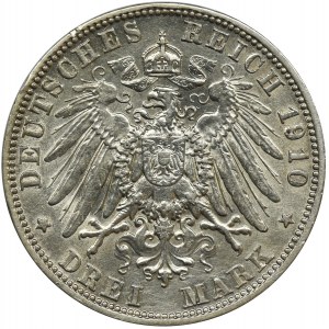 Germany, Bavaria, Otto, 3 mark Munich 1910 D