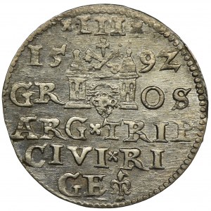 Sigismund III Vasa, 3 Groschen Riga 1592 - LI