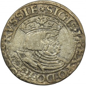 Zygmunt I Stary, Grosz Toruń 1528 - PRVSSIE - trzy twarze - CIEKAWOSTKA
