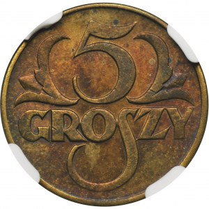 5 groszy 1923 Mosiądz - NGC MS62