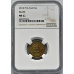 5 groszy 1923 Mosiądz - NGC MS62