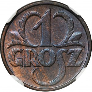 1 grosz 1932 - NGC MS64 BN