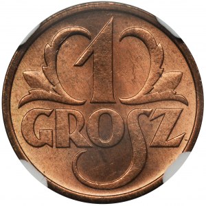 1 grosz 1938 - NGC MS65 RB