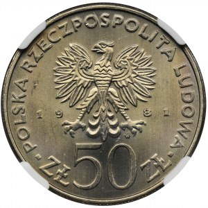 50 złotych 1981 FAO - NGC MS64