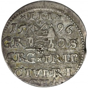 Sigismund III Vasa, 3 Groschen Riga 1596 - LI