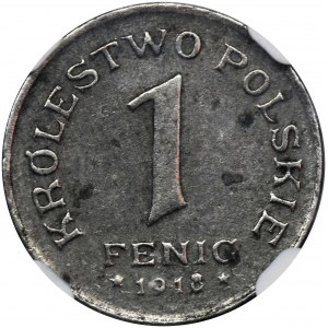 Polish Kingdom, 1 pfennig 1918 - NGC AU DETAILS