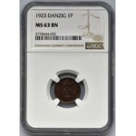 Free City of Danzig, 1 pfennig 1923 - NGC MS63 BN