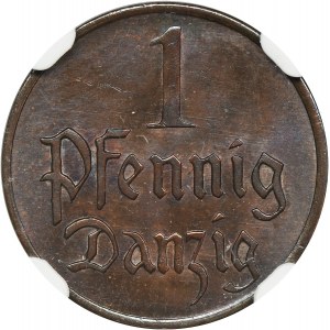 Free city of Danzig, 1 pfennig 1926 - NGC MS64 BN