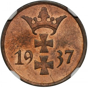 Wolne Miasto Gdańsk, 1 fenig 1937 - NGC UNC DETAILS
