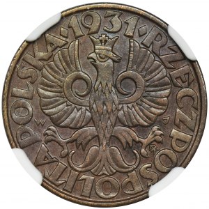 5 groszy 1931 - NGC AU58 BN