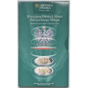 Zestaw, Miniatury Polskich Monet Powszechnego Obiegu 2008