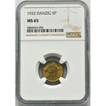 Free City of Danzig, 5 pfennig 1932 - NGC MS65