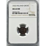 1 grosz 1933 - NGC MS64 RB