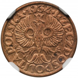 1 grosz 1934 - NGC MS63 RD - RZADKI