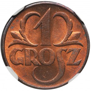 1 grosz 1938 - NGC MS66 RD