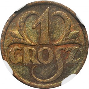 1 grosz 1938 - NGC MS64 BN