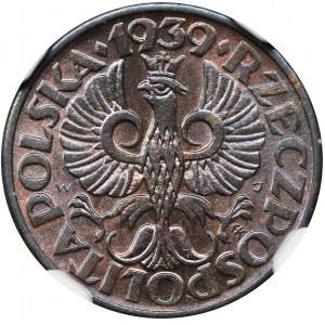 1 grosz 1939 - NGC MS64 RB