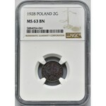 2 grosze 1928 - NGC MS63 BN