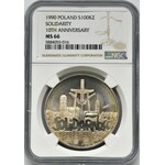 100.000 złotych 1990, Solidarność - TYP A - NGC MS66