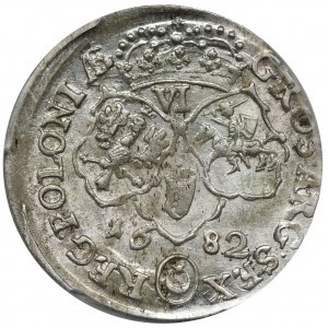 Jan III Sobieski, Szóstak Bydgoszcz 1682 TLB - herb Leliwa - PCGS MS63
