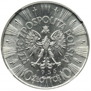 Piłsudski, 10 złotych 1936 - NGC MS62