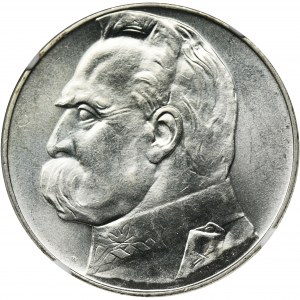 Piłsudski, 10 złotych 1935 - NGC MS62