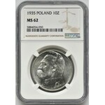 Piłsudski, 10 złotych 1935 - NGC MS62
