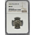 Głowa Kobiety, 2 złote 1933 - NGC MS62